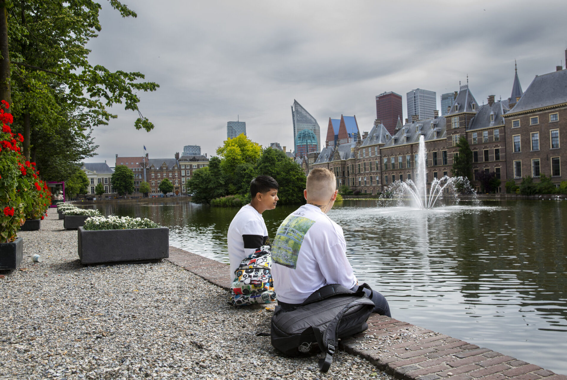 Dakloze jongeren bij Haagse Hofvijver